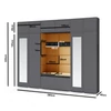 Blum 17 kárpitozott előszobafal tükörrel, artisan/fekete - krém 01