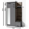 Blum 20 kárpitozott előszobafal tükörrel, artisan/fekete - krém 01
