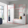Blum 26 kárpitozott előszobafal tükörrel, artisan/fekete - krém 01