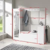 Blum 27 kárpitozott előszobafal tükörrel, artisan/fekete - krém 01