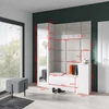 Blum 29 kárpitozott előszobafal tükörrel, artisan/fekete - sötétszürke 15