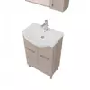 Rubino 55cm-es két ajtós fürdőszobaszekrény polccal füstölt tölgy + mosdó