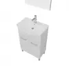 Rubino 55cm-es két ajtós fürdőszobaszekrény szürke tölgy + mosdó