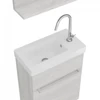 Perla 40cm-es egy ajtós fürdőszobaszekrény szürke tölgy + mosdó
