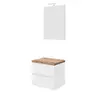 Easy 60cm-es két fiókos fürdőszobaszekrény fényes fehér & természetes tölgy