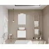 Easy 60cm-es két fiókos fürdőszobaszekrény fényes fehér & természetes tölgy