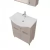 Rubino 65cm-es két ajtós fürdőszobaszekrény polccal füstölt tölgy + mosdó