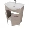 Rubino 65cm-es két ajtós fürdőszobaszekrény polccal füstölt tölgy + mosdó