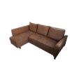 Brest sarok ülőgarnitúra barna szövettel ágyazható, ágyneműtartós