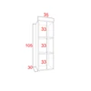 IZUMI 12 WH fehér nyitott fali polc 105 cm