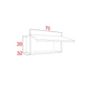 IZUMI 31 BL magasfényű fekete/fekete fali szekrény 70 cm