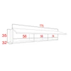 IZUMI 34 BL magasfényű fekete/fekete polcos szekrény 175 cm