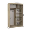 Tolóajtós szekrény MARVIN 120, Fekete, Fehér