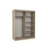Tükörrel és LED világítással ellátott tolóajtós szekrény FLORENTO 150, Sonoma, Sonoma