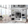 Szekrény tolóajtóval és LED világítással ANTOS 250, Fekete, Fekete