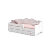 EMKA Pink matraccal 160x80 ágy, Fehér, Rózsaszín