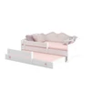 Dupla ágy EMKA II Pink matraccal 160x80, Fehér, Rózsaszín szívecske mintával