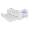 Kétszemélyes ágy korláttal és matracokkal CASIMO II BLUE BEAR 160x80, Fehér