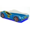LED BATCAR matraccal és világítással 160x80 ágy, Kék