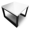 MOARTI kávés asztal 60x60, Fehér fény, Fekete matt