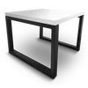 MOARTI kávés asztal 60x60, Fehér fény, Fekete matt