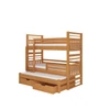 Háromszintes emeletes ágy matraccal HIPPO 180x80, éger