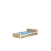 Ágy ALDEX SHELF 180x80, Fehér, Tölgy arany