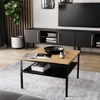 Lanzzi 60 dohányzóasztal artisan oak, black matt dohányzóasztal, barna fa