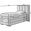 Veros 90x200 boxspring ágy  kék