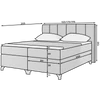 Basilio 160x200 boxspring ágy  sötétszürke