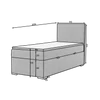 Rocco 90x200 boxspring ágy  fekete, jobb