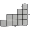 Quadratta 200x160 kárpitozott panel, sötétszürke