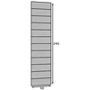 Quadratta 50x240 kárpitozott panel, hamvas