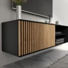 Meorati 150 falra szerelhető média szekrény fekete, artisan oak tv szekrény, fekete