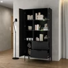 Meorati 100 vitrin fekete, artisan oak vitrin, fekete
