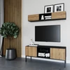 Lanzzi 120 médiaszekrény fekete matt, artisan oak tv szekrény, fekete