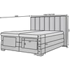Veros 140x200 boxspring ágy  sötétkék
