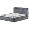 Pesillo ágy + fa keret/ standard emelő/ ágyneműtartós doboz 160x200, Bézs, 20-as modul
