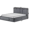 Pesillo ágy + fa keret/ standard emelő/ ágyneműtartós doboz 180x200, Sötétzöld, Modullo 35