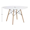 Étkezőasztal, fehér/matt/bükk, átmérő 120 cm, DEMIN NEW
