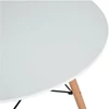 Étkezőasztal, fehér/matt/bükk, átmérő 120 cm, DEMIN NEW
