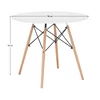 Étkezőasztal,  fehér/bükk, átmérő 90 cm, GAMIN 2 NEW 90