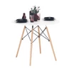 Étkezőasztal,  fehér/bükk, átmérő 90 cm, GAMIN 2 NEW 90