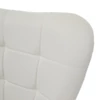 Fotel lábtartóval, fehér Velvet szövet/fekete, HABEN
