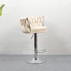 Design bárszék, bézs Velvet szövet/króm, BRIN