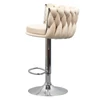 Design bárszék, bézs Velvet szövet/króm, BRIN