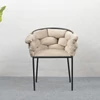 Étkezőszék, szürkésbarna Taupe Velvet szövet/fekete, DOROTA