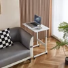 Állítható PC asztal kerekekkel, fehér, JUSTUS