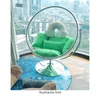 Függő fotel állvánnyal, átlátszó/ezüst/szürke, BUBBLE NEW TYP 2