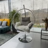 Függő fotel állvánnyal, átlátszó/ezüst/szürke, BUBBLE NEW TYP 3